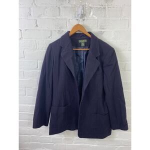 Eddie Bauer Women's Single Breasted Blazer Coat Long Sleeve Blue Size Medium